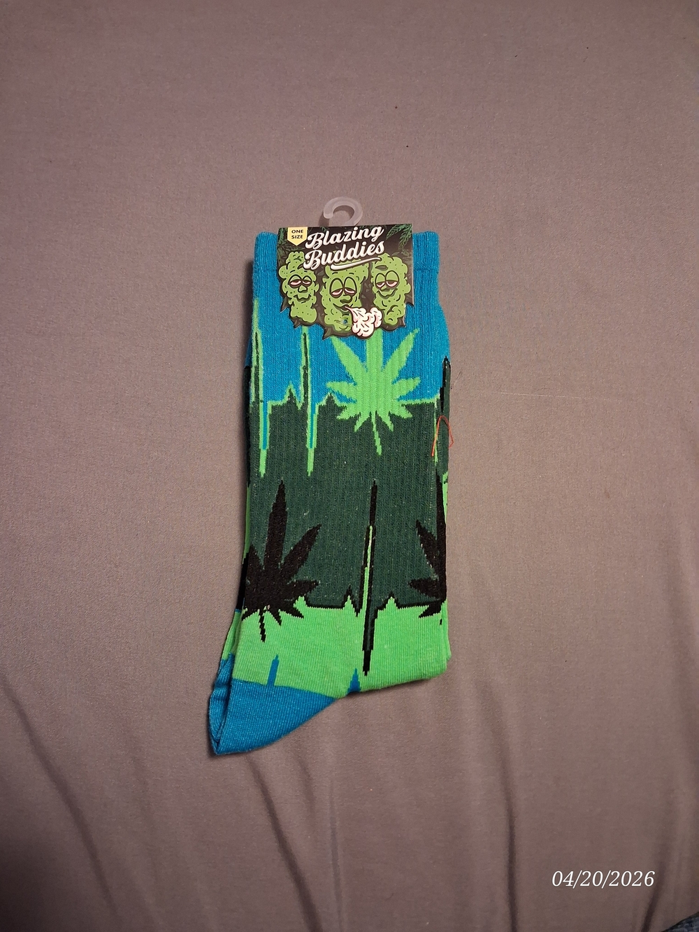 Green & Blue Novelty Crew Socks
